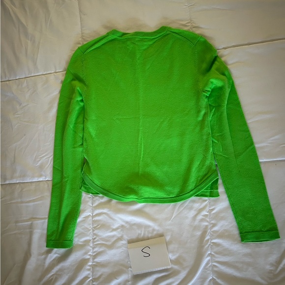 BABATON CHARTREUSE WOOL CROPPED SWEATER, SIZE SM - Picture 2 of 2